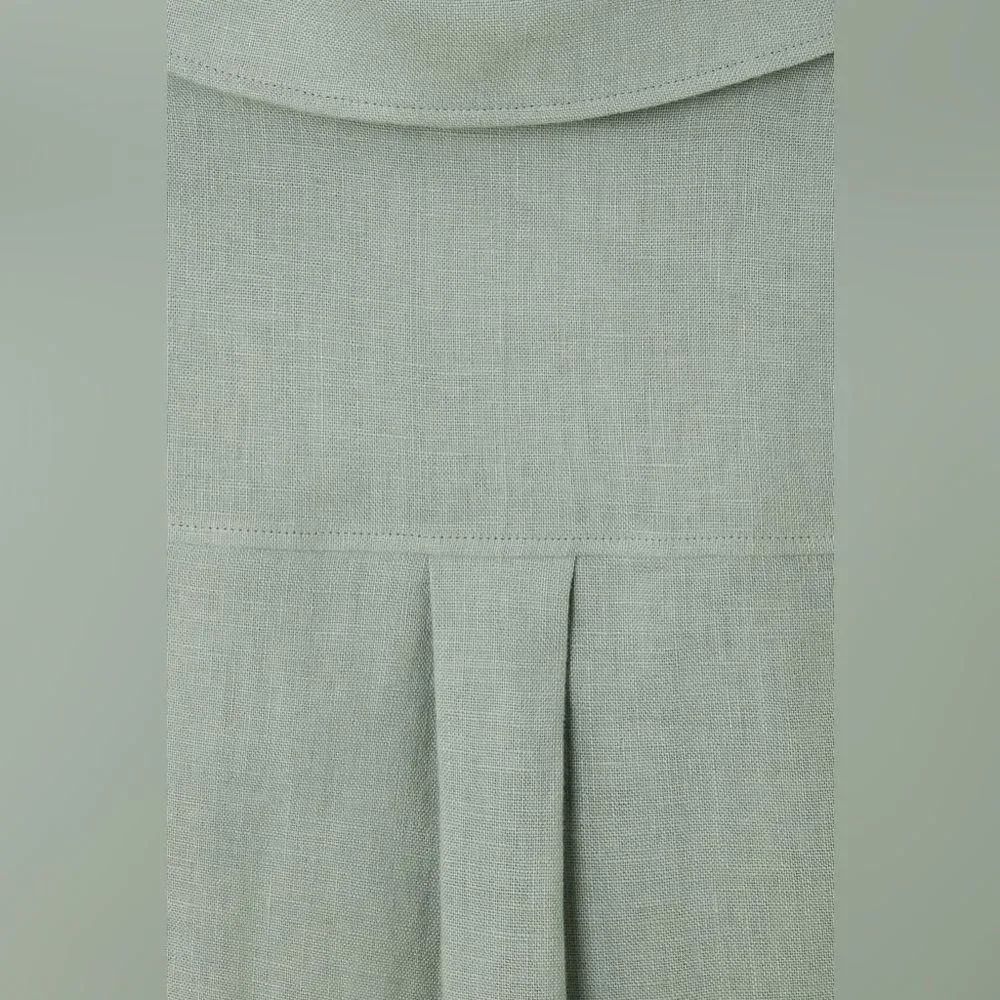 NWT COS OPEN-COLLAR LINEN SHIRT DRESS in mint green - Picture 7 of 13